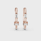 Luxury Round Diamond Hoop Earrings.