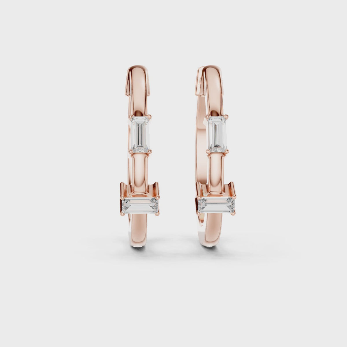 Luxury Round Diamond Hoop Earrings.