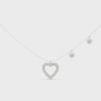 Stylish Diamond Heart Charm  Necklace.