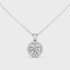 Premium Round Halo Diamond Pendant