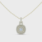 Romantic Round Halo Diamond Pendant Gift for Her
