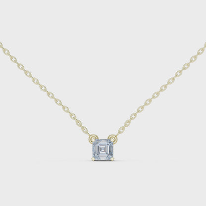 Luxury Minimal Emerald Cut Diamond Chain Necklace