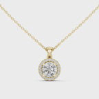 Premium Round Halo Diamond Pendant