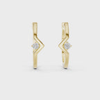 Sparkling Diamond Hoop Earrings .