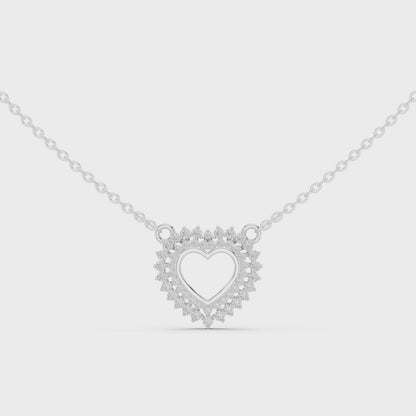 Luxury Rose Gold Heart Necklace with Sparkling Diamonds