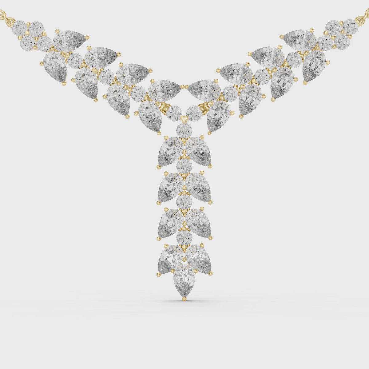 Diamond Drop Necklace with  Stones