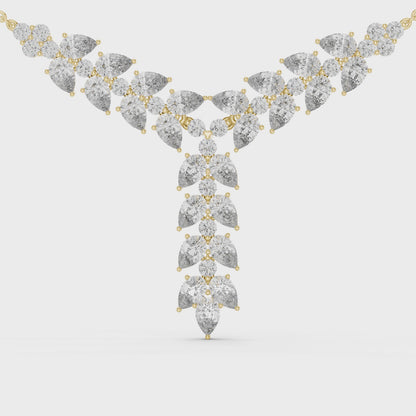 Diamond Drop Necklace with  Stones