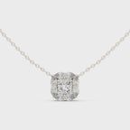 Elegant Cushion Diamond Cluster Necklace for Women