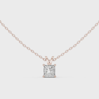 Classic Square Diamond Pendant with Minimal Prong Setting