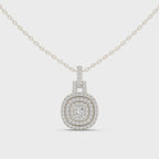 Romantic Round Halo Diamond Pendant Gift for Her