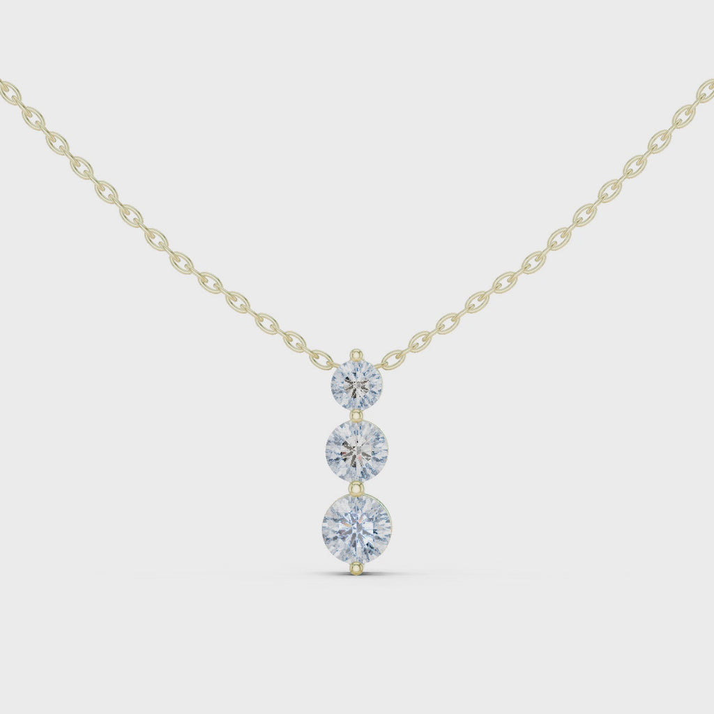 Classic Three Stone Diamond Pendant in Minimal Setting