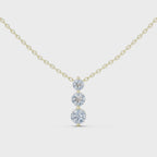 Classic Three Stone Diamond Pendant in Minimal Setting