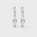 Luxury Round Diamond Hoop Earrings.