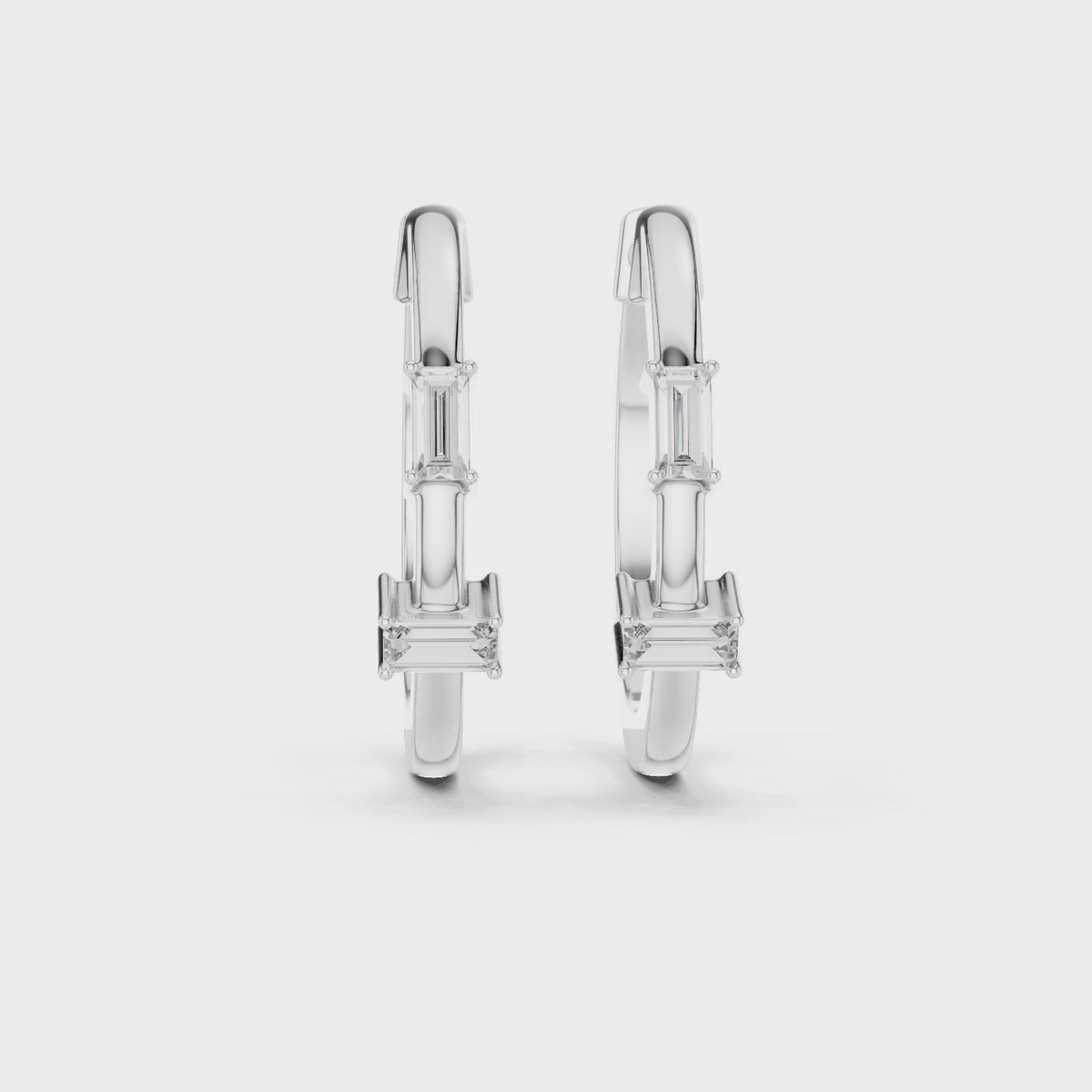 Luxury Round Diamond Hoop Earrings.