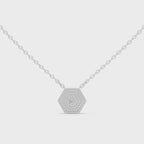 Luxury Hexagon Diamond Pendant Necklace