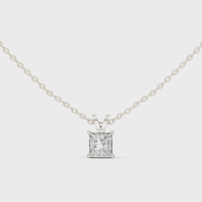 Classic Square Diamond Pendant with Minimal Prong Setting