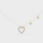 Stylish Diamond Heart Charm  Necklace.