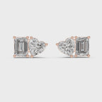 Elegant Rose Gold Diamond Hoop Earrings for Women