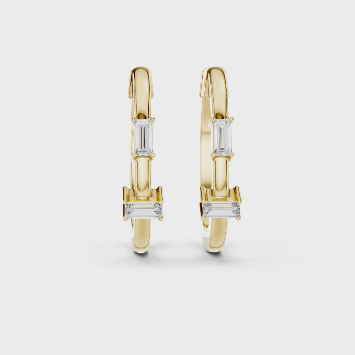 Luxury Round Diamond Hoop Earrings.