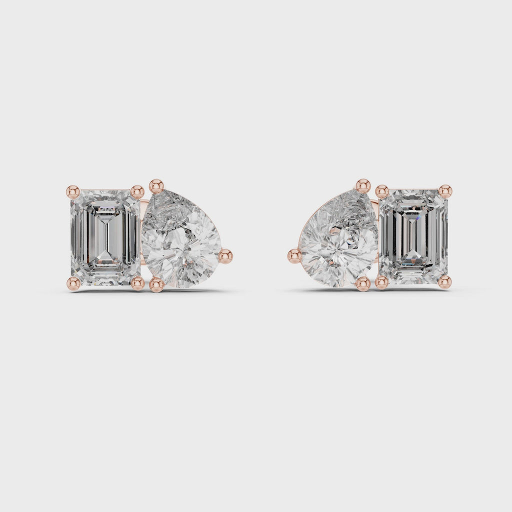Modern Diamond Hoop Earrings | Elegant Statement Earrings