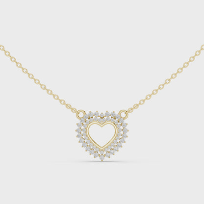 Luxury Rose Gold Heart Necklace with Sparkling Diamonds