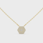 Luxury Hexagon Diamond Pendant Necklace