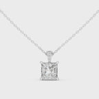 Elegant Princess Cut Solitaire Diamond Pendant