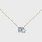 Fine Jewelry Two Stone Diamond Pendant in Rose Gold