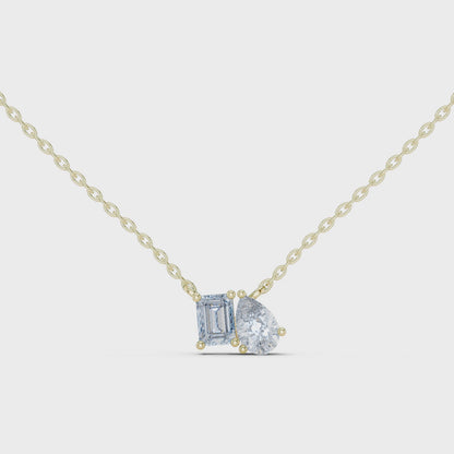 Fine Jewelry Two Stone Diamond Pendant in Rose Gold