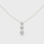 Classic Three Stone Diamond Pendant in Minimal Setting