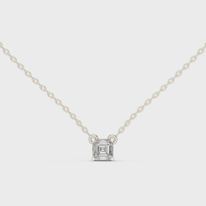Luxury Minimal Emerald Cut Diamond Chain Necklace