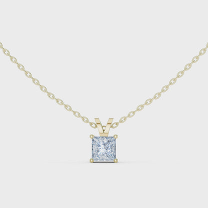 Classic Square Diamond Pendant with Minimal Prong Setting