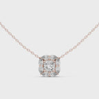 Elegant Cushion Diamond Cluster Necklace for Women