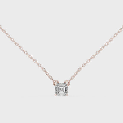 Luxury Minimal Emerald Cut Diamond Chain Necklace