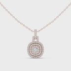 Romantic Round Halo Diamond Pendant Gift for Her