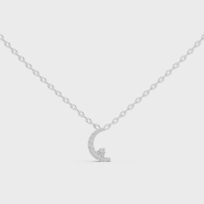 Elegant Moon Shape Diamond Pendant