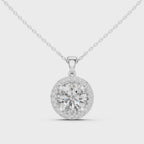 Brilliant Round Diamond Halo Pendant Necklace