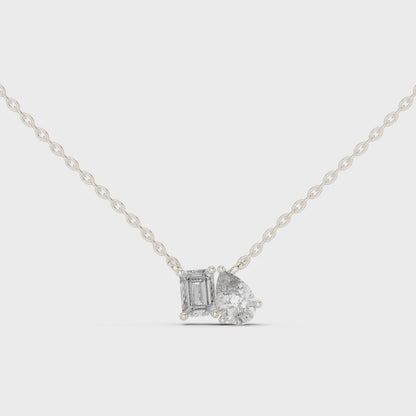 Fine Jewelry Two Stone Diamond Pendant in Rose Gold