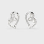 Elegant Intertwined Heart Diamond Stud Earrings