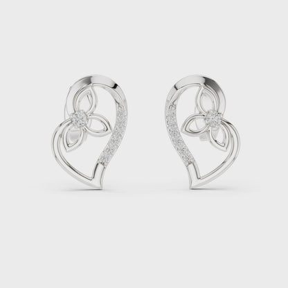 Elegant Intertwined Heart Diamond Stud Earrings