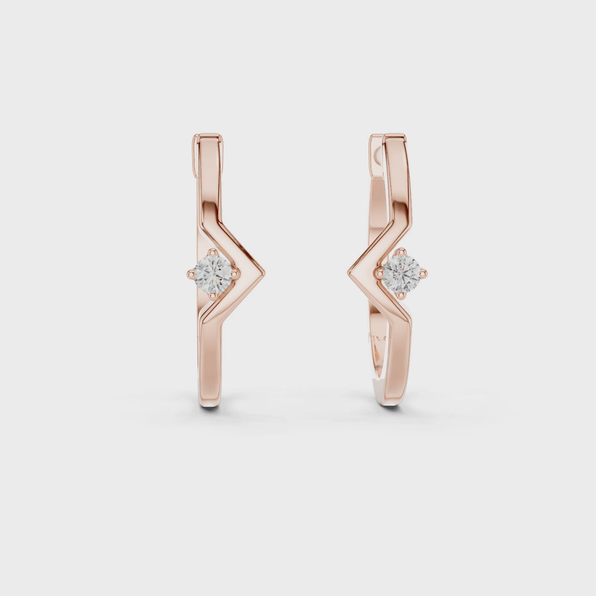 Sparkling Diamond Hoop Earrings .