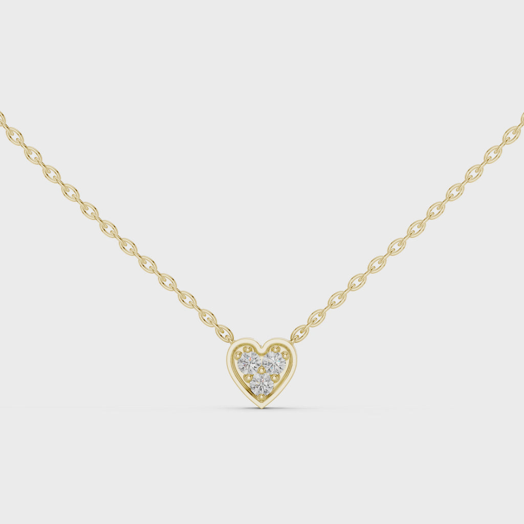 Romantic Heart Diamond Pendant Necklace