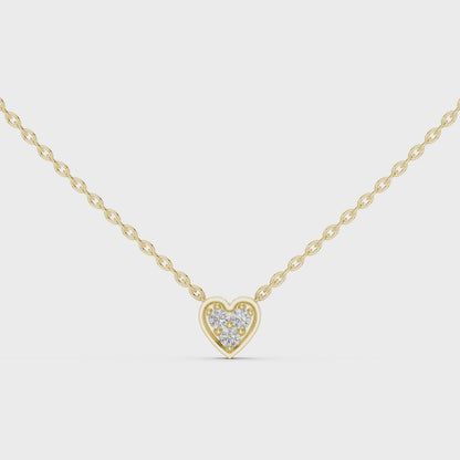 Romantic Heart Diamond Pendant Necklace