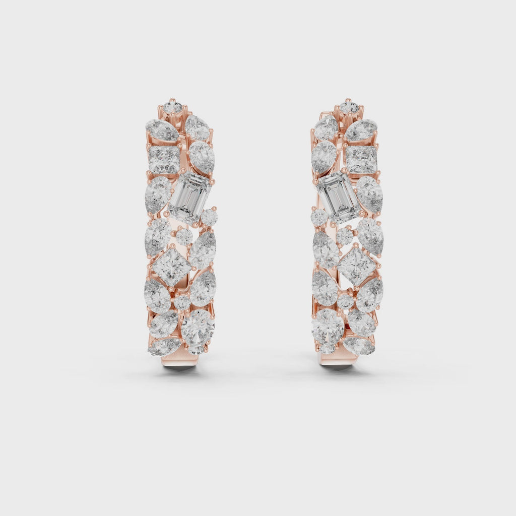 Classic  Diamond Hoop Earrings