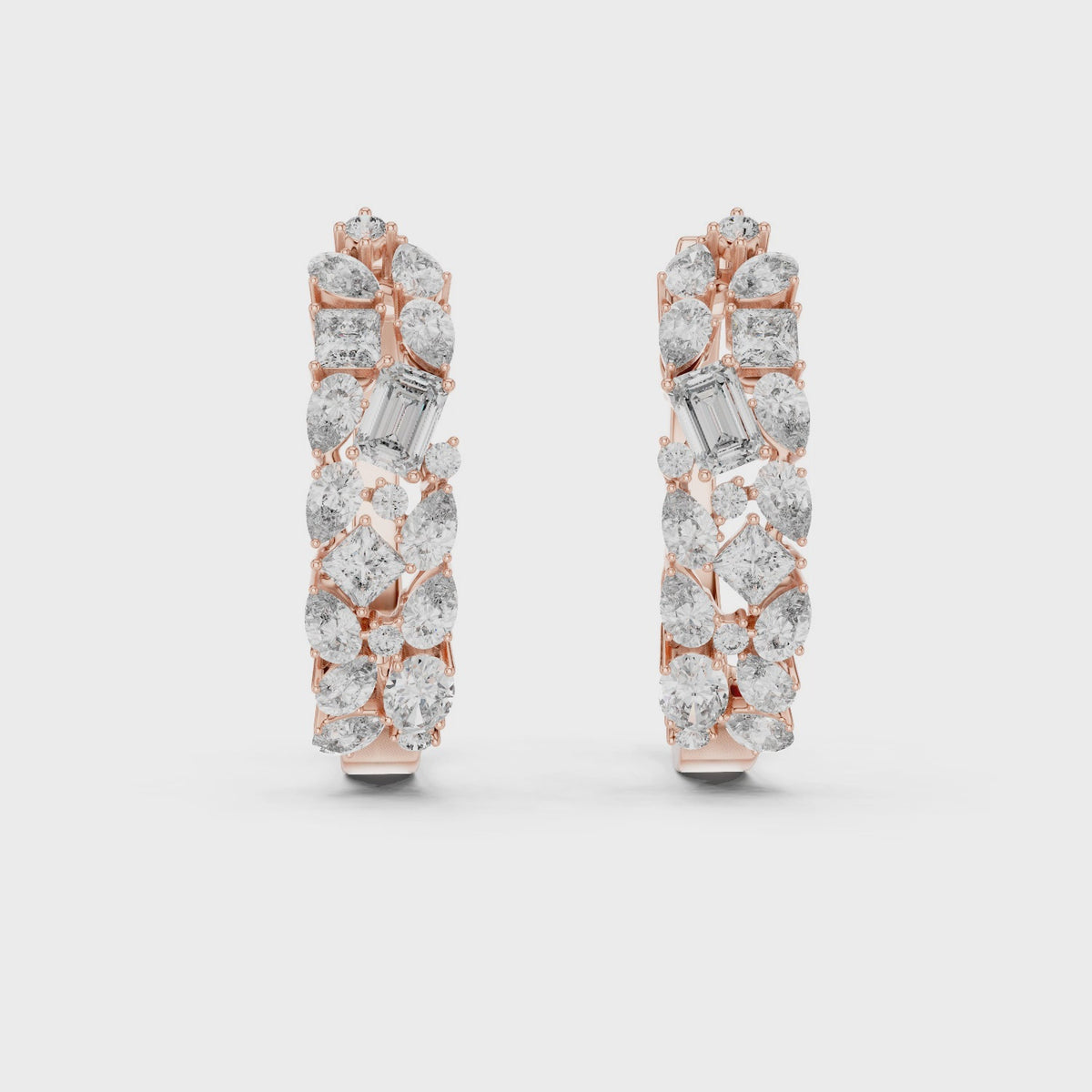 Classic  Diamond Hoop Earrings