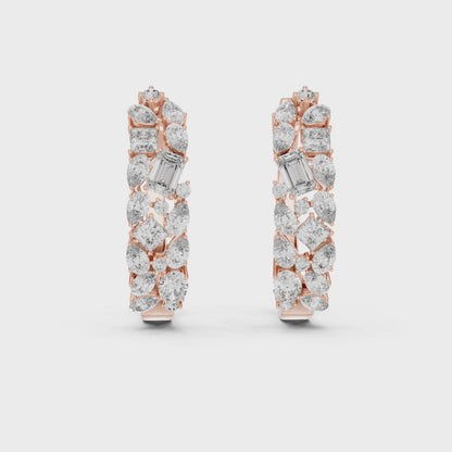 Classic  Diamond Hoop Earrings