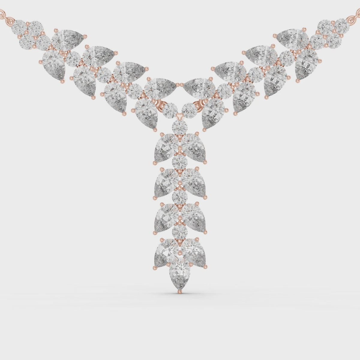 Diamond Drop Necklace with  Stones