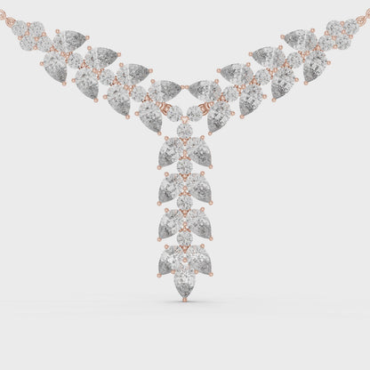 Diamond Drop Necklace with  Stones