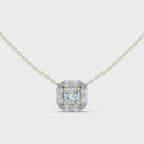 Elegant Cushion Diamond Cluster Necklace for Women