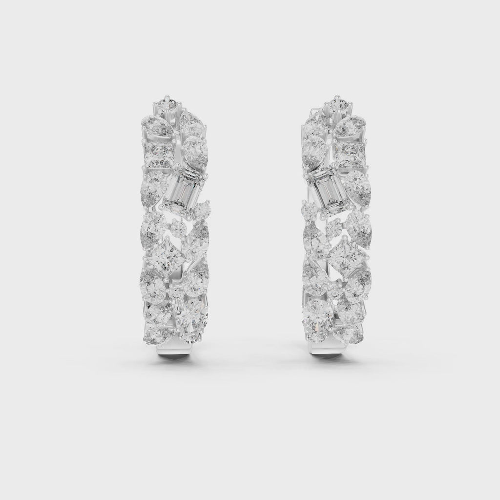 Classic  Diamond Hoop Earrings